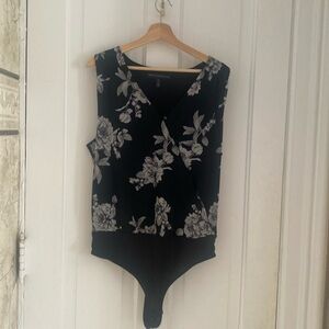 White House Black Market Floral Bodysuit